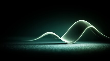 Green wave is shown on a dark background. The wave is made up of many small dots, giving it a shimmering