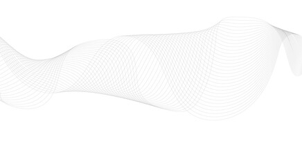 Fototapeta premium Abstract futuristic template. Chrome technological wallpaper. Line wave pattern. Wavy lines, thin curve lines background, stripe motion. 
