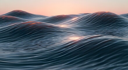 Ocean waves under soft sunlight beautiful water surface background