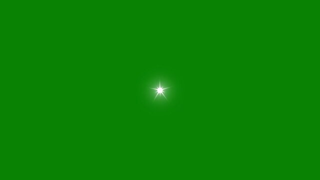 single star glitter, Twinkling star motion graphics with green background. Glow twinkle movement timeline, Vector, doodles style stars blinking effects with Alpha Channel.4k Animation