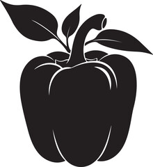 black bell pepper with leaves