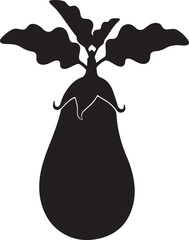 pear with leaves on transparent background