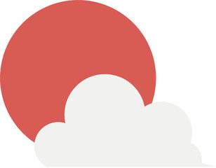 붉은 해와 구름