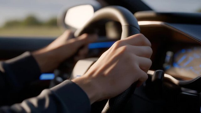 A close-up of soft LED lighting gliding across textured rubber brake and accelerator pedals inside an electric vehicle, capturing the clean, minimalist interior vibe of next-generation automotive