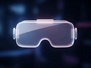 Sleek Modern Virtual Reality VR Headset with Translucent Glow on Dark Bokeh Background - Futuristic Gaming Immersion and Digital Technology