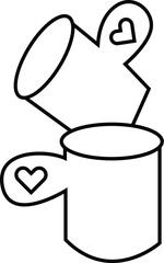 minimalist coffee cups vector in outline style eps file