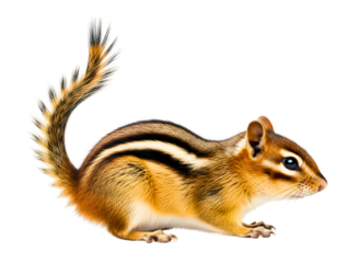 A chipmunk standing on white isolated on transparent background
