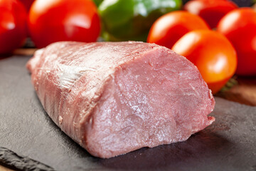 Preparing "piemontese" beef for cooking