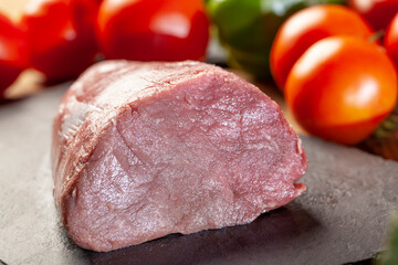 Preparing "piemontese" beef for cooking