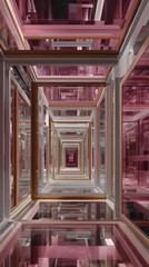 Endless Corridor of Geometric Marvel: An infinite series of intricate, geometric structures forms a mesmerizing corridor, showcasing a symphony of lines, angles.