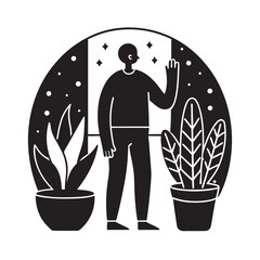 Bathroom Plants Wellness And Relaxation Silhouette