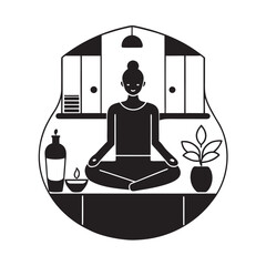 Cozy Bathroom Meditation And Relaxation Moment Silhouette