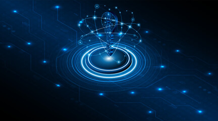 technology circuit board key icon. Cyber ​​data security and privacy concept. modern technology innovation concept background