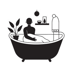 Cozy Bathroom Relaxing Bath Moment Silhouette