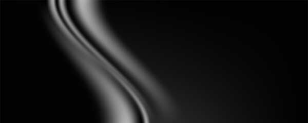 Abstract black background with curved lines creating a modern, sleek design. Blender 3D illustration