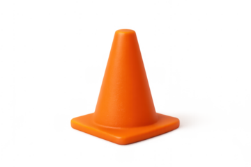 Orange traffic cone signaling safety and construction work