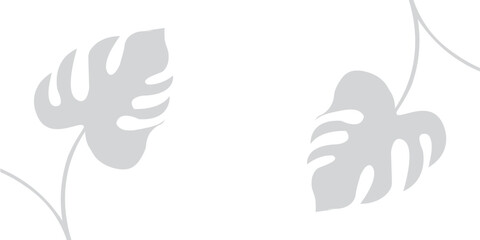 Monstera leaf shadow overlay on white background. Soft blurred shadow of monstera leaves cast on a white background, perfect for natural overlays, modern layouts, and subtle design accents. eps10

