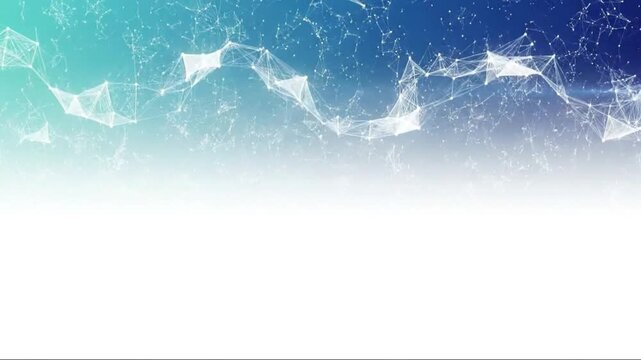 Abstract network plexus background design with gradient blue colors and white fade
