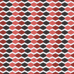 Geometric Zigzag Hexagon Abstract Pattern in Red, Black, and White Background