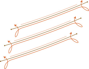 A red plastic clothes hanger and a metal steel hook tool are isolated on a white background as a fashion equipment object for clothing