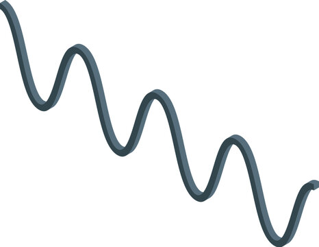 Visual representation of a sine wave, illustrating oscillating patterns and frequencies in an isometric projection