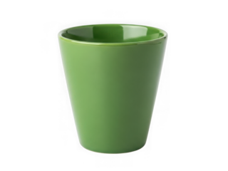 Green ceramic mug isolated on transparent background