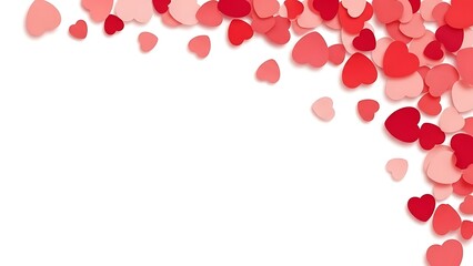Valentine's day heartfelt background with red and pink hearts for love and romance
