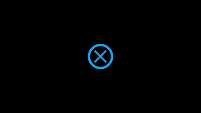 Abstract cross mark icon with circle loading animation. Cross mark icon symbolizing error or cancellation. Cross mark indicates failure