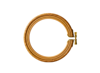 Coiled rope with metal clip isolated on transparent background