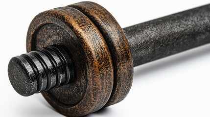 Close-up of antique dumbbell; studio shot; fitness; workout; weightlifting