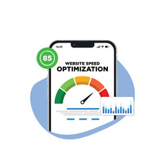 Mobile Page Speed Optimization concept. Website Page Speed Loading Time image for internet SEO. vector illustration