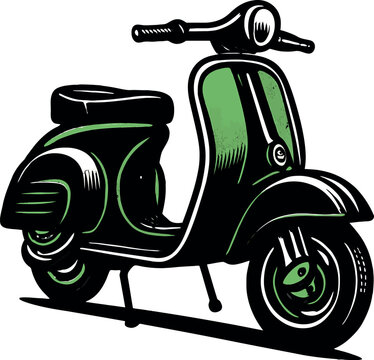 Vintage Scooter Vector Retro Vespa Classic Art