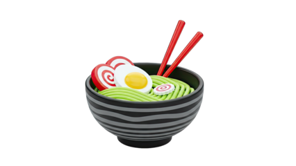 3D Render of a Stylized Bowl of Ramen
