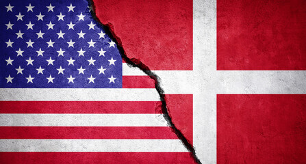 Fototapeta na wymiar US and Denmark Greenland conflict. 