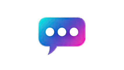 3D Speech Bubble Icon on White Background