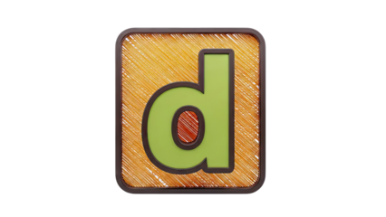 Green Letter 'd' Icon with Textured Background