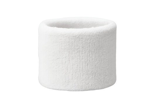 White terry cloth wristband for fitness and exercise