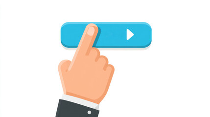 Minimalist icon of finger clicking buy button for e-commerce and digital transactions