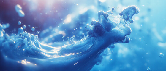 A wave frozen in motion conveys the dynamism and purity of water, creating the backdrop for projects on water conservation and environmental initiatives.