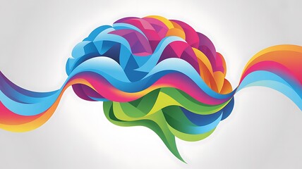 A vibrant and colorful depiction of the human brain representing creativity and complex thought