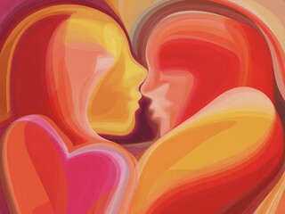 Warm and flowing abstract art representing intimacy and human connection
