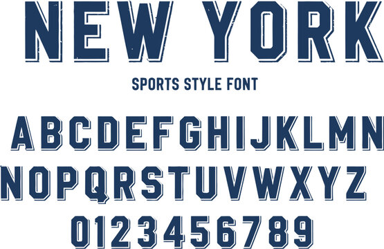 Collegiate Varsity Font and Number Collection: Athletic Sport Style Alphabet Vector for University Apparel, Jersey Design, and Team Branding