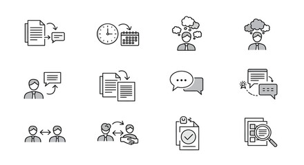 Business process and communication icons Vector