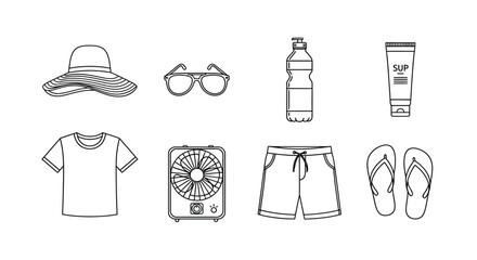 Essential summer accessories Vector © mahafuza