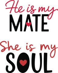 Valentine Love Typography on Black Background