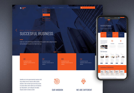 Website Design Layout for Business Company