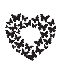Romantic Butterfly Silhouette Valentine Design
