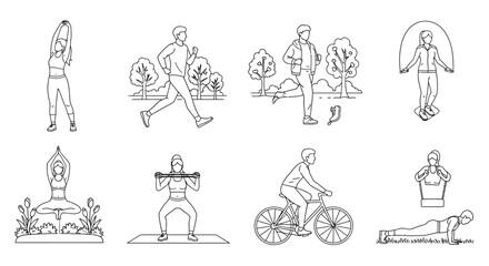 Fototapeta premium Various forms of physical exercise Vector
