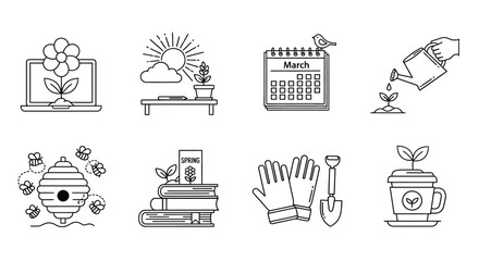 Illustrations of gardening and nature Vector