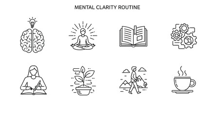 Obraz premium Practices for mental clarity and well-being Vector